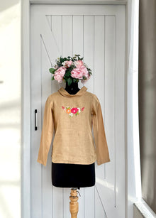  BEIGE FLORAL EMBROIDERED TOP